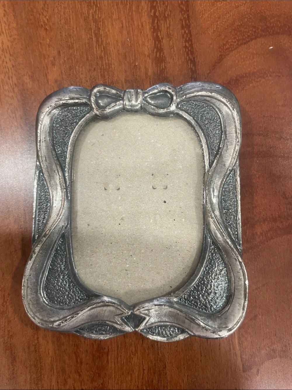 Silver Bow Accent Picture Frame - Decorative Metal Design